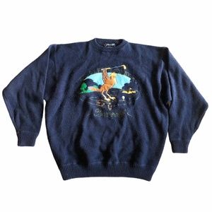 Vintage Faconnable 2XL Wool Golf Trophy Sweater